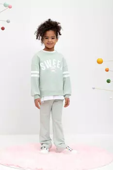 Брюки для девочек CROCKID, КР 400681, цвет - голубой