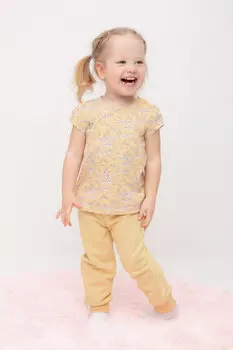 Брюки для девочек CROCKID, КР 400687, цвет - желтый