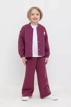 Брюки для девочек CROCKID, КР 400727, цвет - бордовый