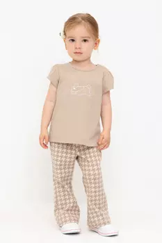Брюки для девочек CROCKID, КР 400729, цвет - бежевый
