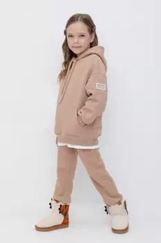 Брюки для девочек CROCKID, КР 400731, цвет - бежевый