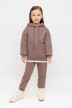 Брюки для девочек CROCKID, КР 400731, цвет - коричневый