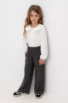 Брюки для девочек CROCKID, КР 400741, цвет - темно-серый