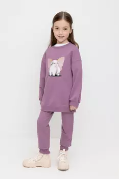 Брюки для девочек CROCKID, КР 400759, цвет - бордовый