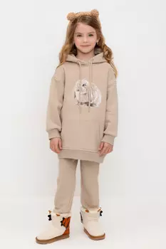 Брюки для девочек CROCKID, КР 400762, цвет - бежевый