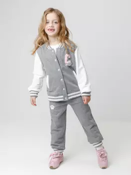 Брюки для девочек CROCKID, КР 400782, цвет - серый