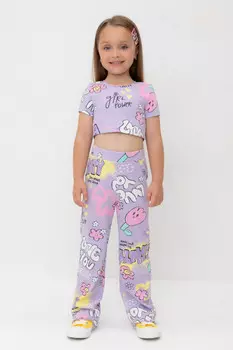 Брюки для девочек CROCKID, КР 400791-1, цвет - фиолетовый