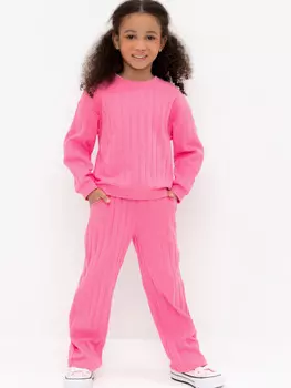 Брюки для девочек CROCKID, КР 400806, цвет - ярко-розовый