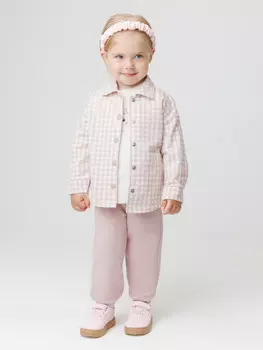 Брюки для девочек CROCKID, КР 400815, цвет - розовый