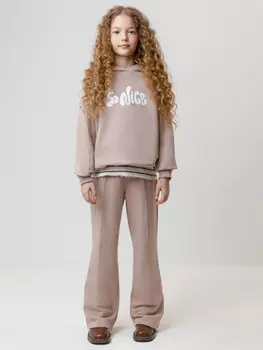 Брюки для девочек CROCKID, КР 400846, цвет - кофейный