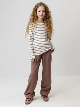 Брюки для девочек CROCKID, КР 400847, цвет - кофейный