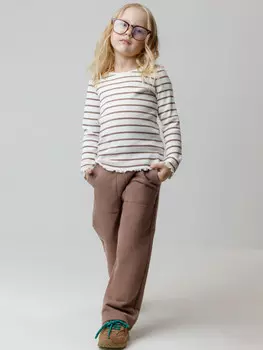 Брюки для девочек CROCKID, КР 400847, цвет - кофейный