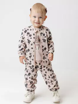 Брюки для девочек CROCKID, КР 400865, цвет - бежевый