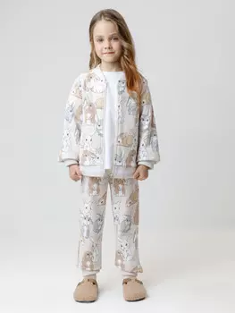 Брюки для девочек CROCKID, КР 400885, цвет - бежевый