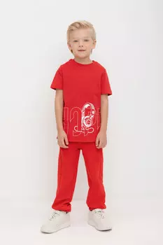 Брюки для мальчиков CROCKID, КП 400653, цвет - красный