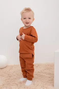 Брюки для мальчиков CROCKID, КР 400602, цвет - коричневый