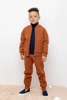 Брюки для мальчиков CROCKID, КР 400603, цвет - коричневый