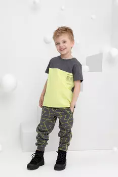 Брюки для мальчиков CROCKID, КР 400609, цвет - темно-серый