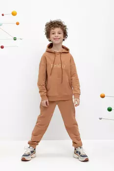 Брюки для мальчиков CROCKID, КР 400638, цвет - коричневый