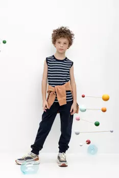 Брюки для мальчиков CROCKID, КР 400638, цвет - темно-синий