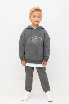Брюки для мальчиков CROCKID, КР 400638, цвет - темно-серый