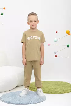 Брюки для мальчиков CROCKID, КР 400661, цвет - коричневый