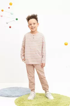 Брюки для мальчиков CROCKID, КР 400661, цвет - светло-бежевый