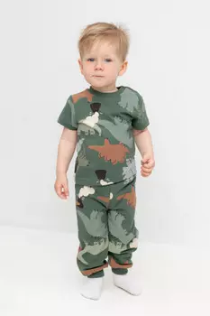 Брюки для мальчиков CROCKID, КР 400723, цвет - зеленый