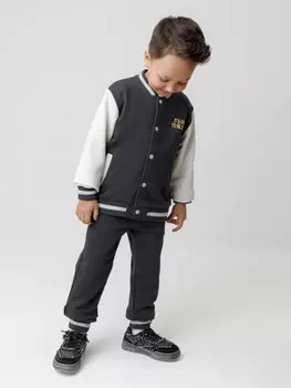 Брюки для мальчиков CROCKID, КР 400784, цвет - темно-серый