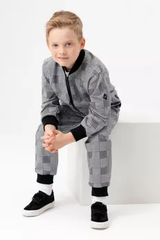 Брюки для мальчиков CROCKID, КР 400805, цвет - светло-серый5