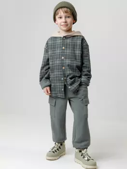 Брюки для мальчиков CROCKID, КР 400829, цвет - зеленый