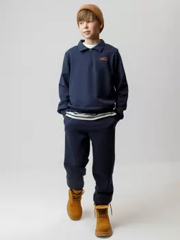 Брюки для мальчиков CROCKID, КР 400837, цвет - темно-синий