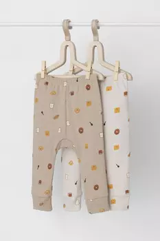 Брюки для новорожденных CROCKID, К 4718-2уп, цвет - светло-бежевый