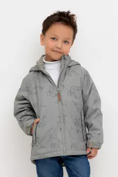 Демисезонная куртка для мальчика с утеплителем для мальчиков CROCKID, ВК 30134/н/5 Ал, цвет - зеленый