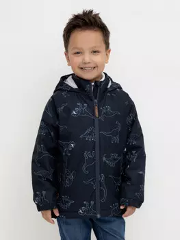 Демисезонная куртка для мальчика с утеплителем для мальчиков CROCKID, ВК 30134/н/4 Ал, цвет - темно-синий