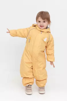 Демисезонный комбинезон ясельный с утеплителем для девочек CROCKID, ВК 60107/2 УЗГ, цвет - желтый