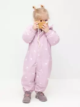 Демисезонный комбинезон с утеплителем для девочек CROCKID, ВК 60085/н/47 Ал, цвет - розовый