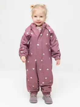Демисезонный комбинезон с утеплителем для девочек CROCKID, ВК 60085/н/46 Ал, цвет - розовый