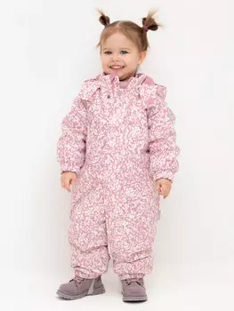 Демисезонный комбинезон с утеплителем для девочек CROCKID, ВК 60085/н/48 Ал, цвет - розовый