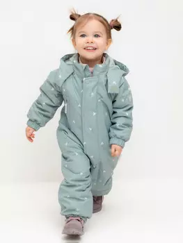 Демисезонный комбинезон с утеплителем для девочек CROCKID, ВК 60085/н/49 Ал, цвет - зеленый