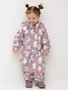 Демисезонный комбинезон с утеплителем для девочки для девочек CROCKID, ВК 60085/н/54 Ал, цвет - розовый
