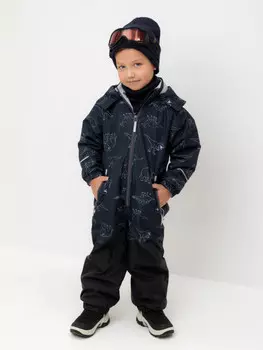 Демисезонный комбинезон с утеплителем для мальчика для мальчиков CROCKID, ВК 60111/н/5 УЗГ, цвет - темно-синий