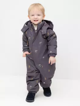 Демисезонный комбинезон с утеплителем для мальчиков CROCKID, ВК 60085/н/63 УЗГ, цвет - темно-серый