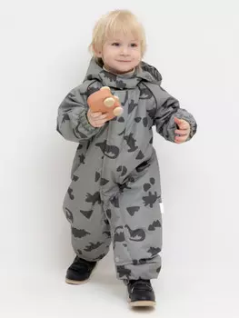 Демисезонный комбинезон с утеплителем для мальчиков CROCKID, ВК 60085/н/64 Ал, цвет - зеленый