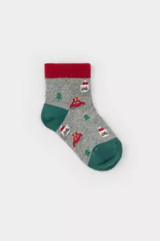 Детские трикотажные носки для мальчиков CROCKID, К 9675/2 ФВ, цвет - серый