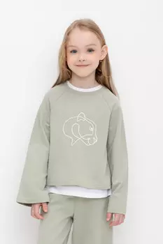 Джемпер для девочек CROCKID, К 302488, цвет - хаки