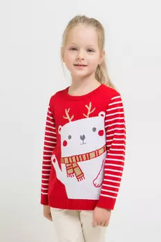 Джемпер для девочек CROCKID, КВ 30085, цвет - красный