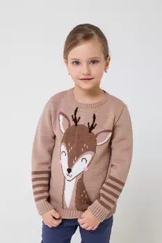 Джемпер для девочек CROCKID, КВ 30099/ш, цвет - бежевый