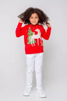 Джемпер для девочек CROCKID, КВ 30110/ш, цвет - красный