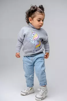 Джемпер для девочек CROCKID, КВ 30119/ш, цвет - серый